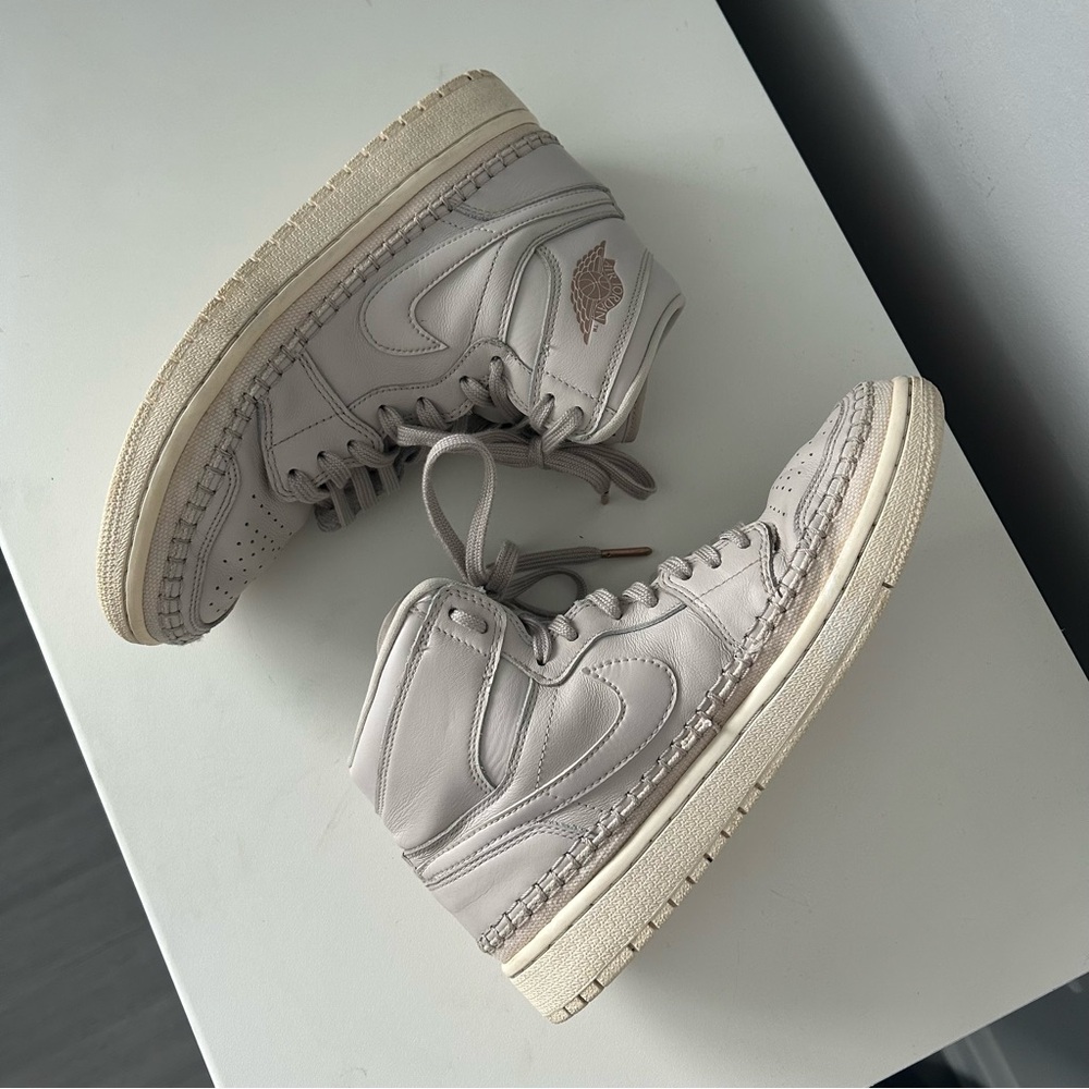 [8.5] Nike Air Jordan 1 Retro High Premium Desert Sand Baseball Stitch Wmns - Picture 6 of 16